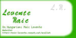 levente maic business card